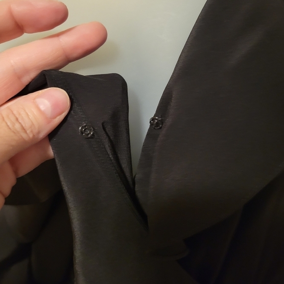 Michael Kors Collection Women’s Silk Jumpsuit Ruffle V-Neck Flutter Sleeve Black - Picture 10 of 16